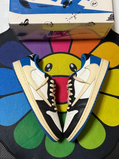 Travis Scott × fragment design × Nike Air Jordan 1 Low OG SP "Military Blue"