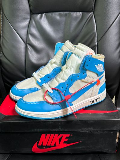 Off-White × Nike Air Jordan 1 High UNC "White/Dark Powder Blue"