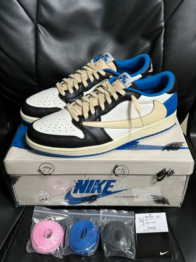 Travis Scott × fragment design × Nike Air Jordan 1 Low OG SP "Military Blue"