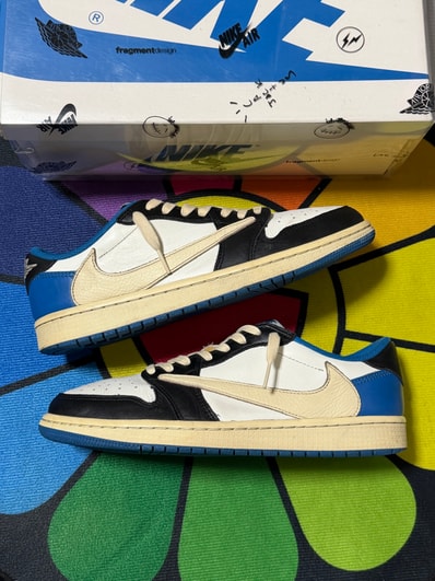 Travis Scott × fragment design × Nike Air Jordan 1 Low OG SP "Military Blue"