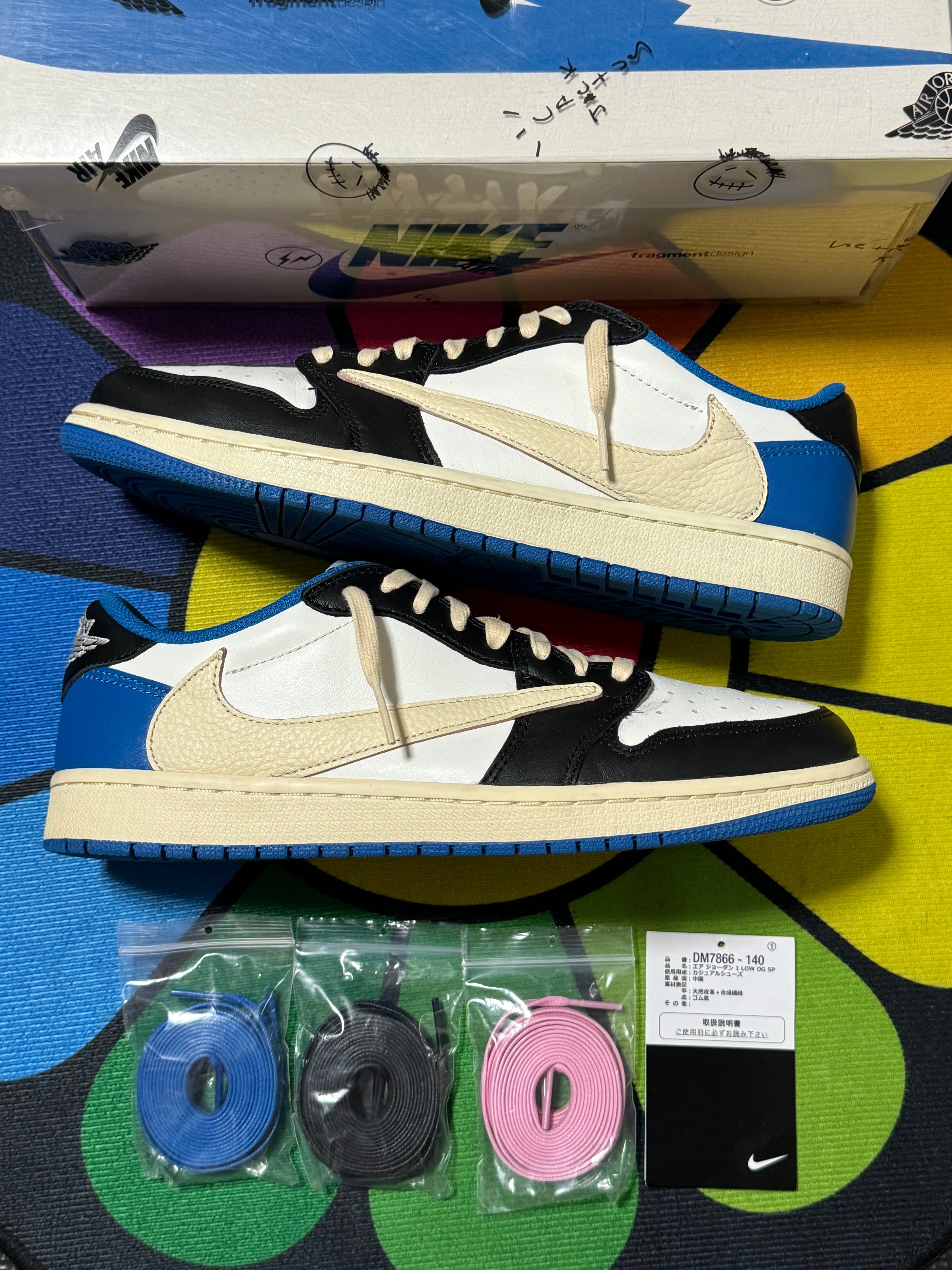 Travis Scott × fragment design × Nike Air Jordan 1 Low OG SP "Military Blue"