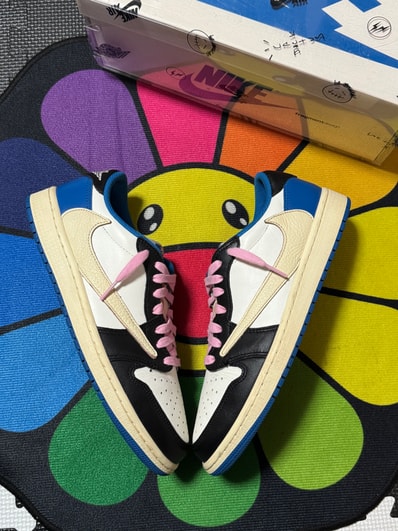 Travis Scott × fragment design × Nike Air Jordan 1 Low OG SP "Military Blue"