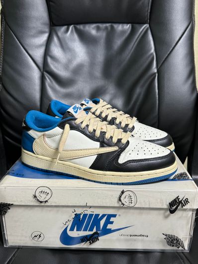 Travis Scott × fragment design × Nike Air Jordan 1 Low OG SP "Military Blue"