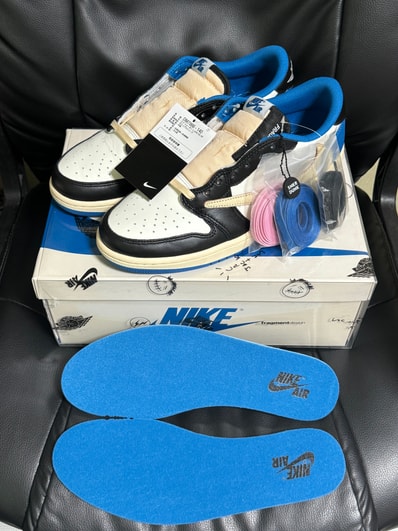 Travis Scott × fragment design × Nike Air Jordan 1 Low OG SP "Military Blue"