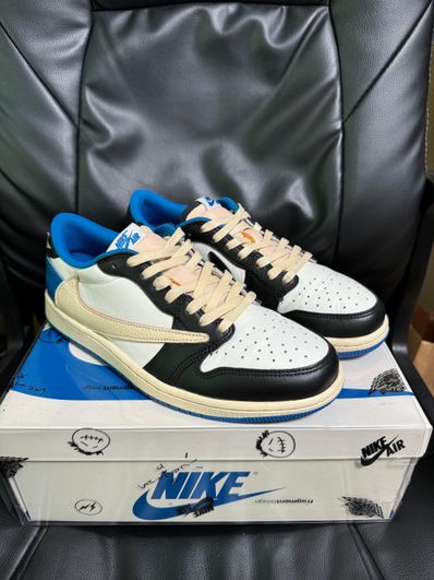 Travis Scott × fragment design × Nike Air Jordan 1 Low OG SP "Military Blue"