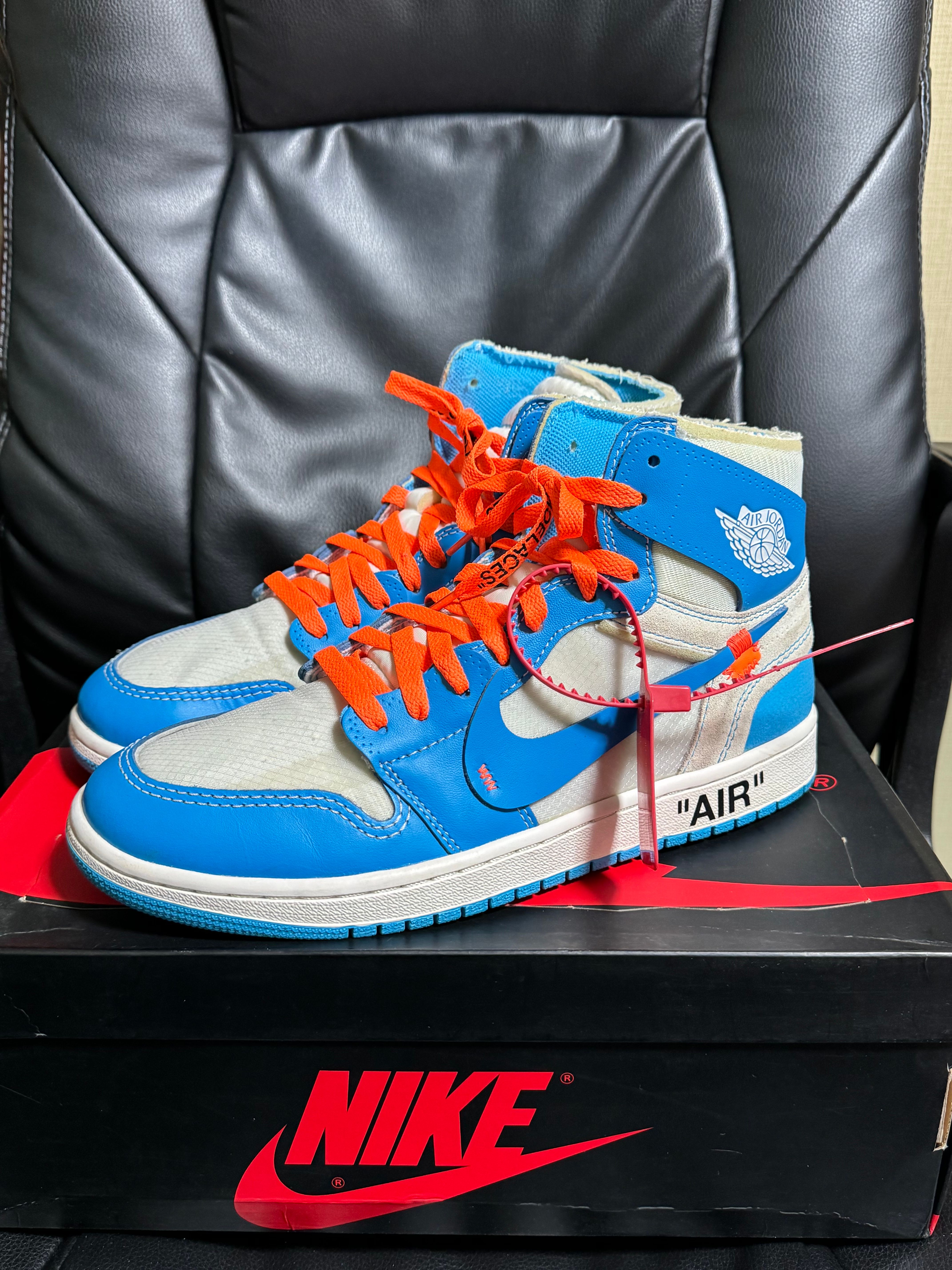 Off-White × Nike Air Jordan 1 High UNC "White/Dark Powder Blue"