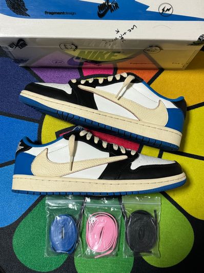 Travis Scott × fragment design × Nike Air Jordan 1 Low OG SP "Military Blue"