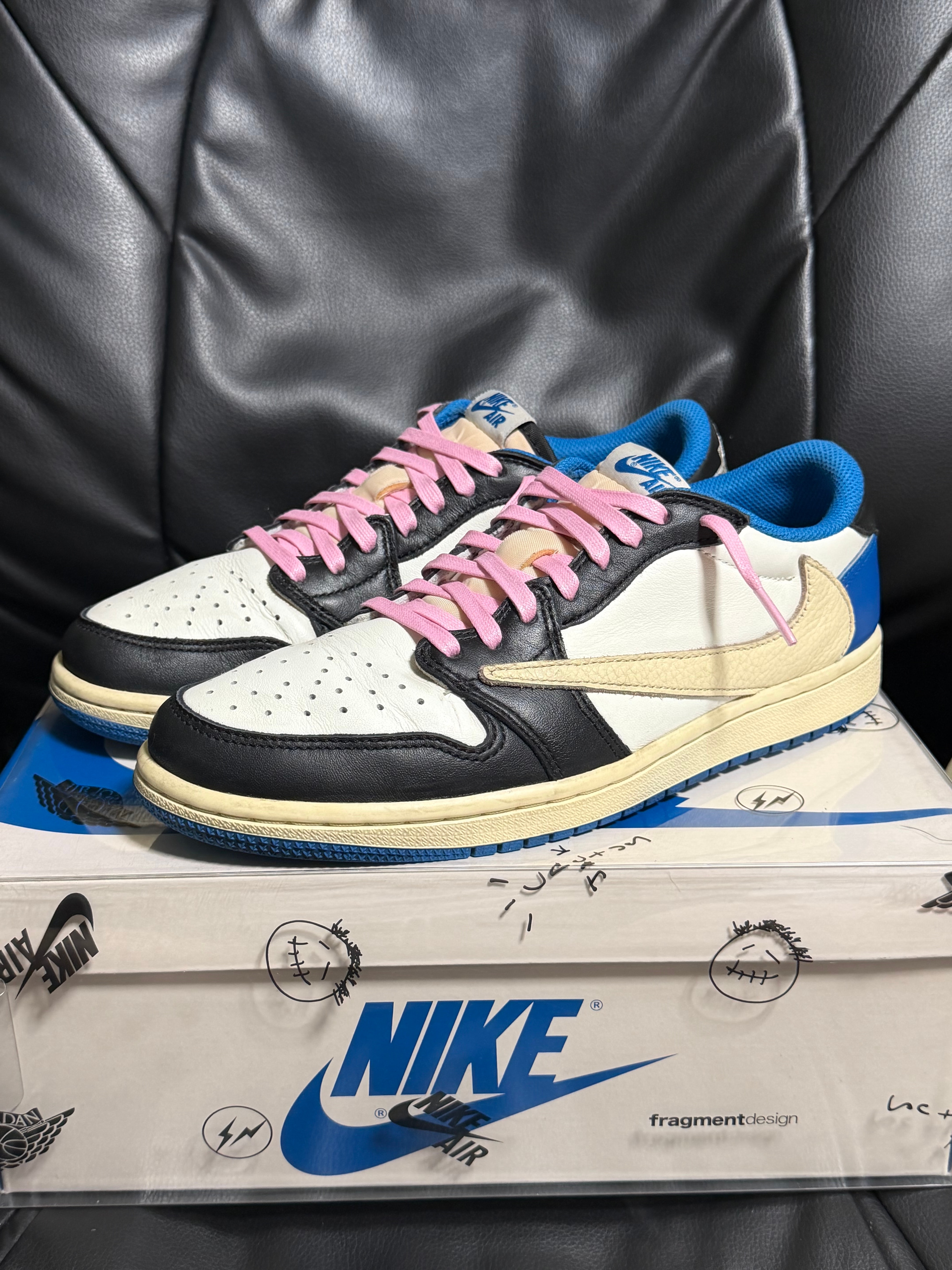 Travis Scott × fragment design × Nike Air Jordan 1 Low OG SP "Military Blue"