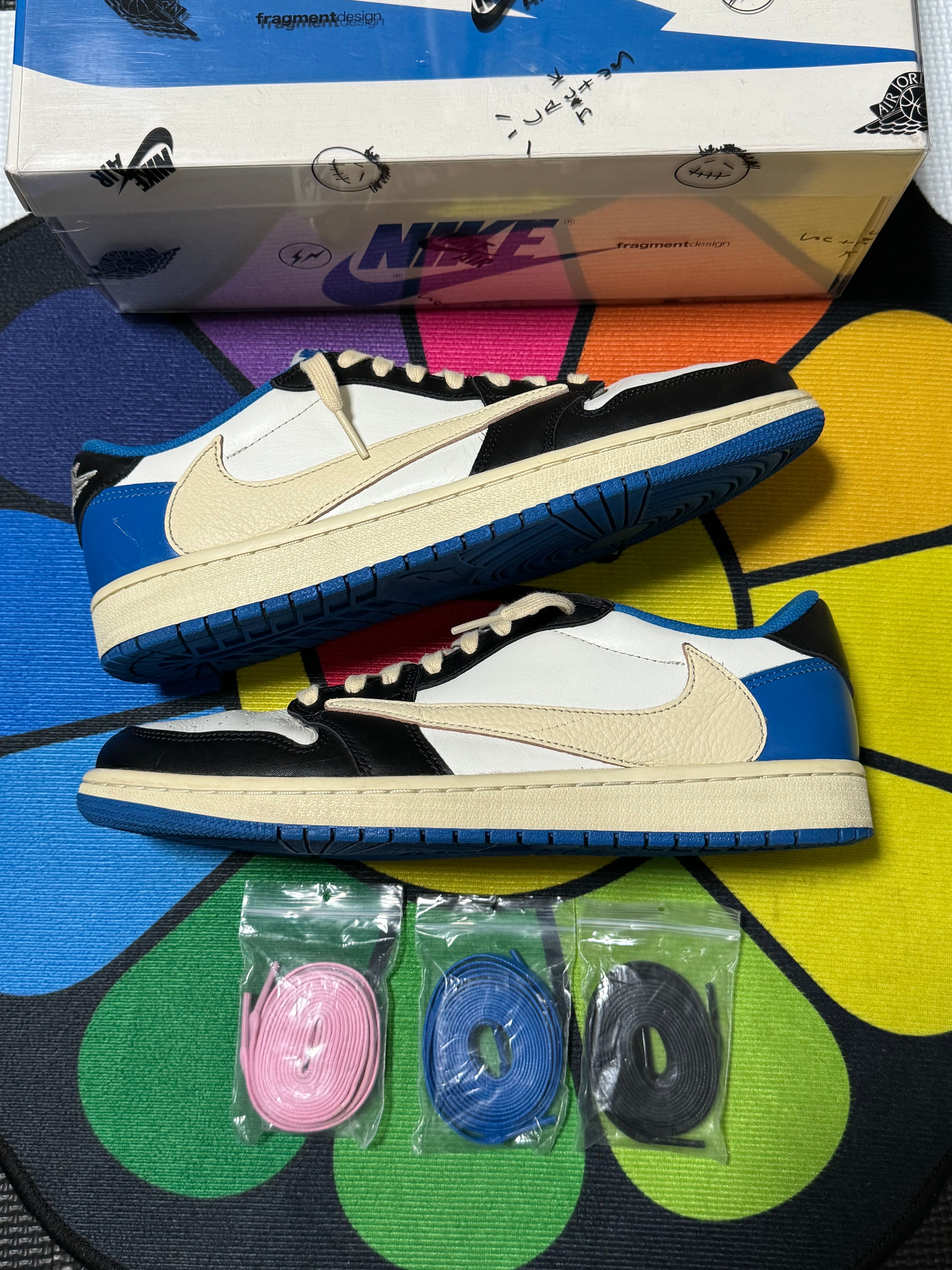 Travis Scott × fragment design × Nike Air Jordan 1 Low OG SP "Military Blue"