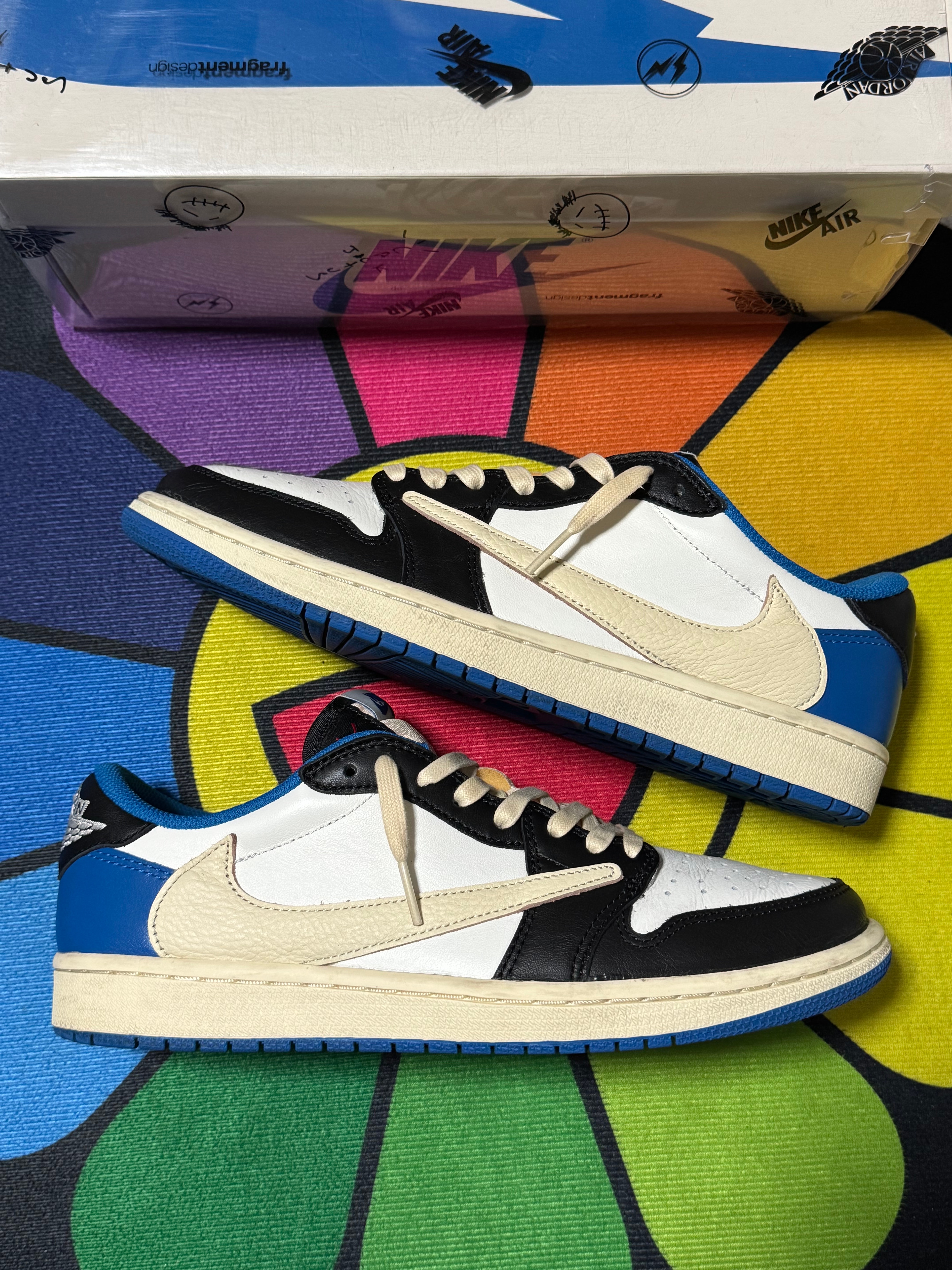 Travis Scott × fragment design × Nike Air Jordan 1 Low OG SP "Military Blue"