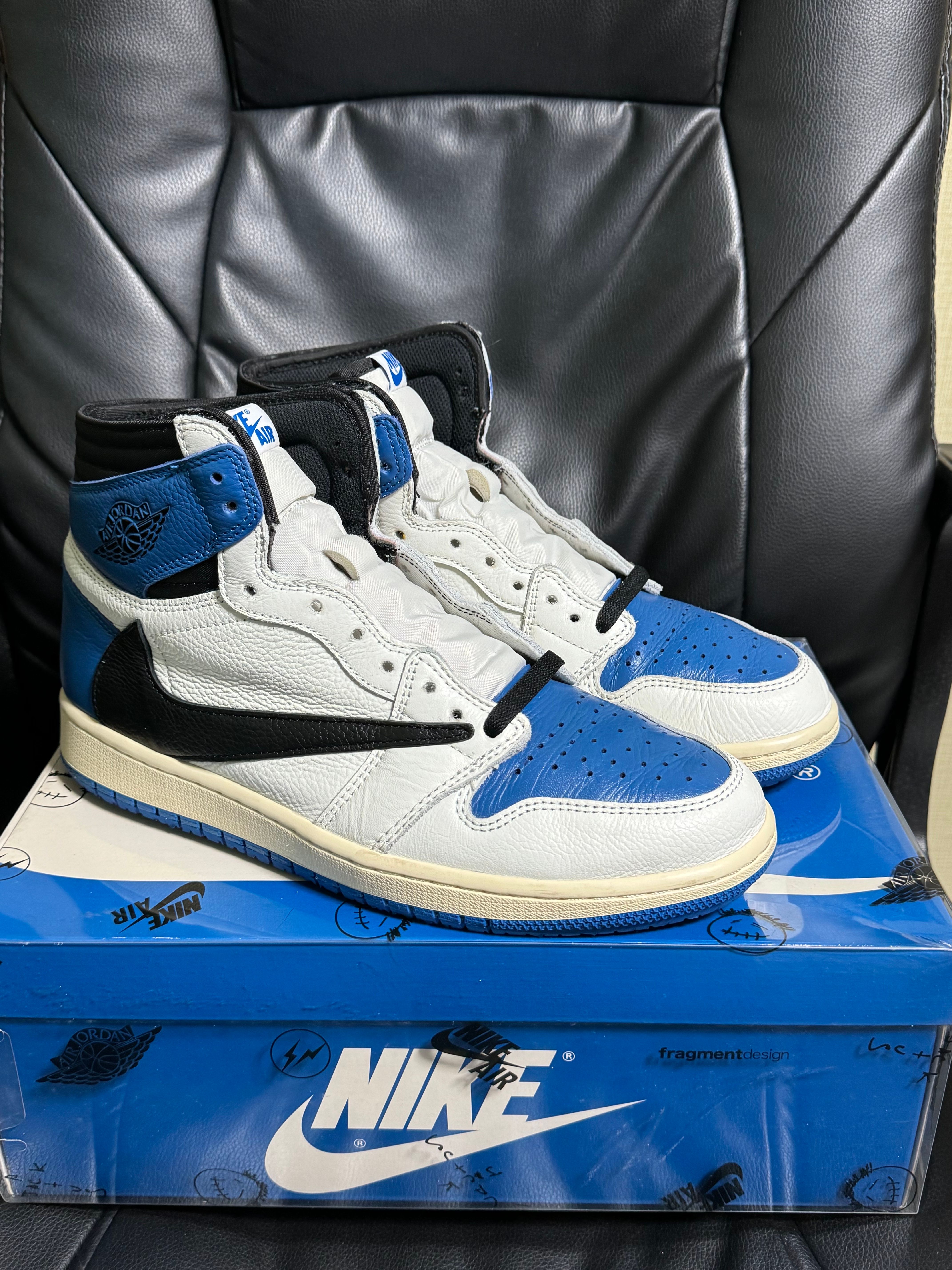 Travis Scott × fragment design × Nike Air Jordan 1 Retro High OG SP "Military Blue"
