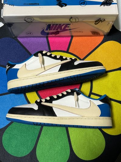 Travis Scott × fragment design × Nike Air Jordan 1 Low OG SP "Military Blue"
