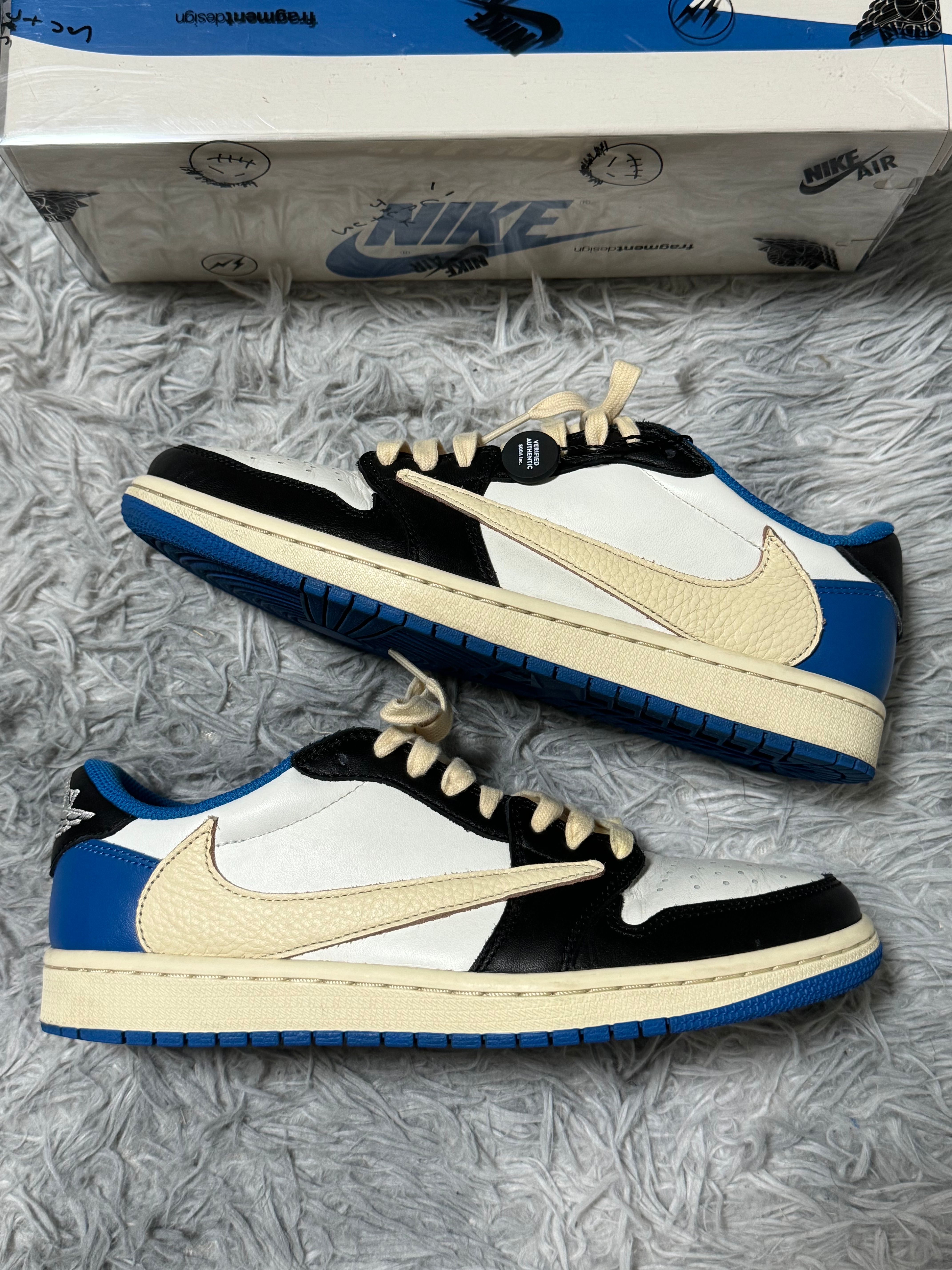 Travis Scott × fragment design × Nike Air Jordan 1 Low OG SP "Military Blue"