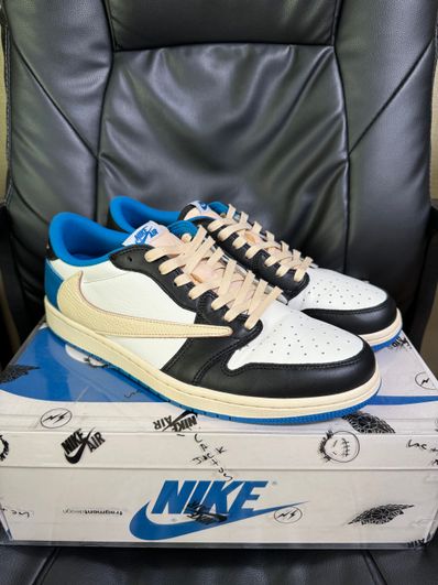 Travis Scott × fragment design × Nike Air Jordan 1 Low OG SP "Military Blue"