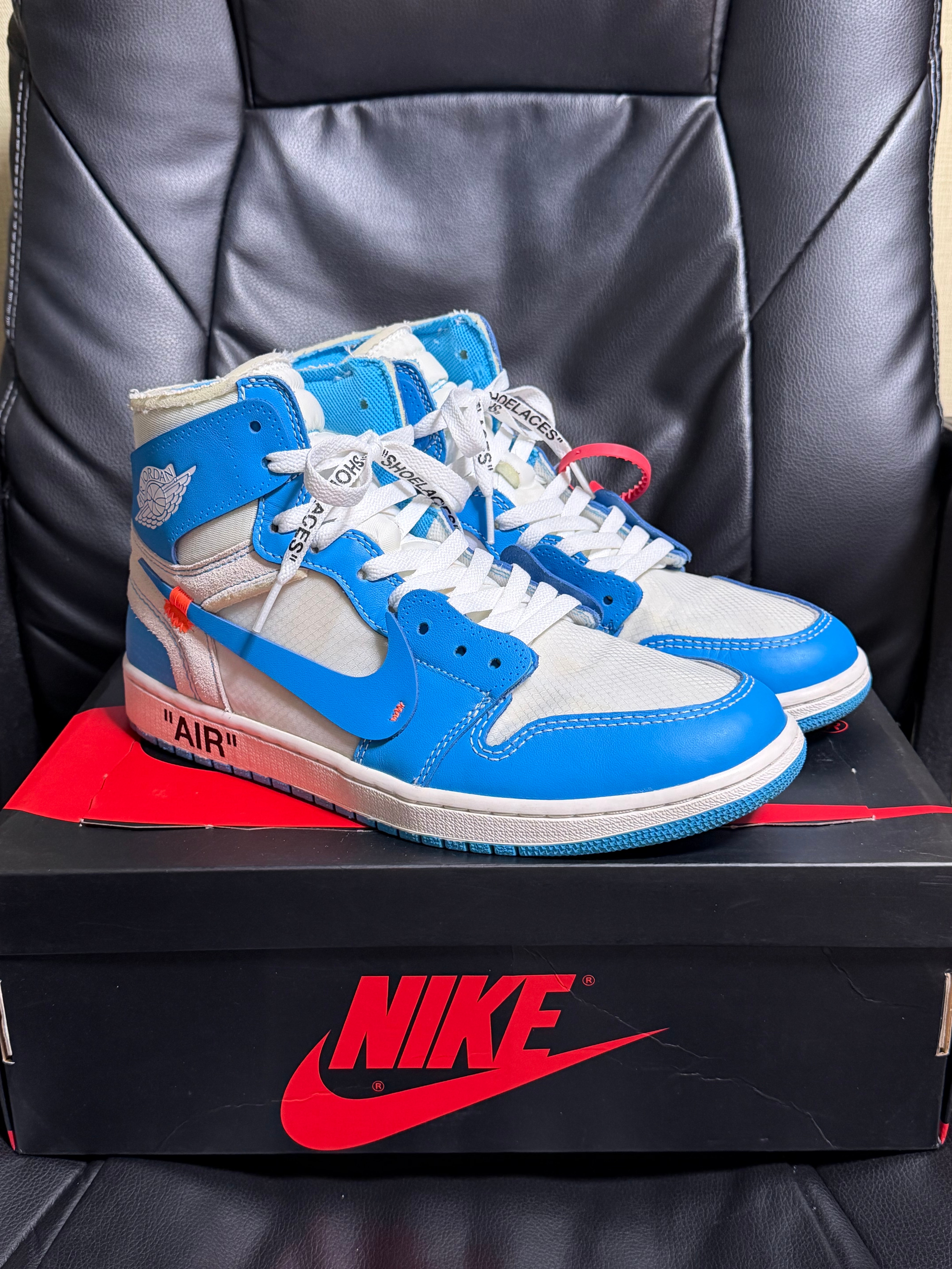 Off-White × Nike Air Jordan 1 High UNC "White/Dark Powder Blue"