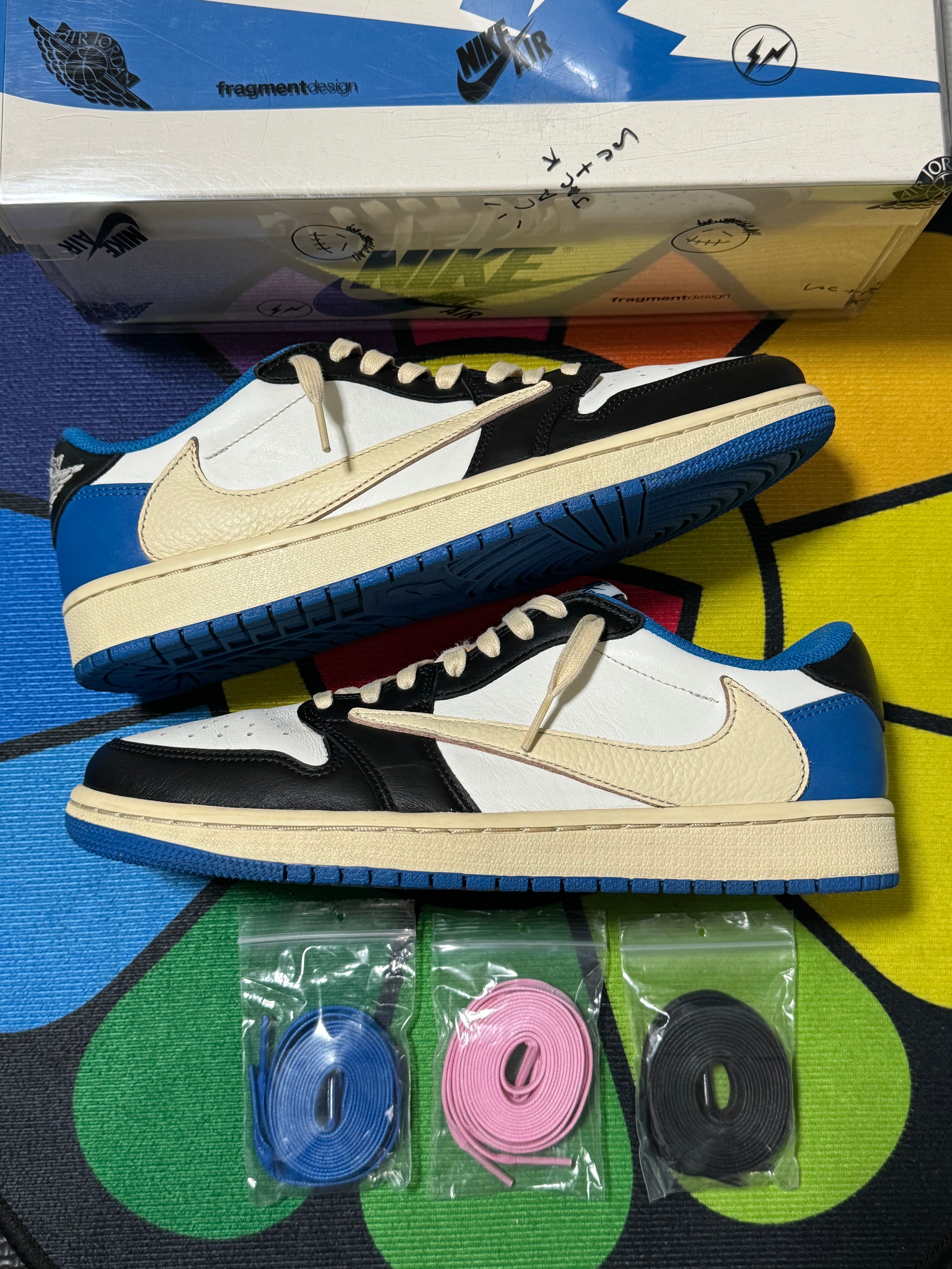 Travis Scott × fragment design × Nike Air Jordan 1 Low OG SP "Military Blue"