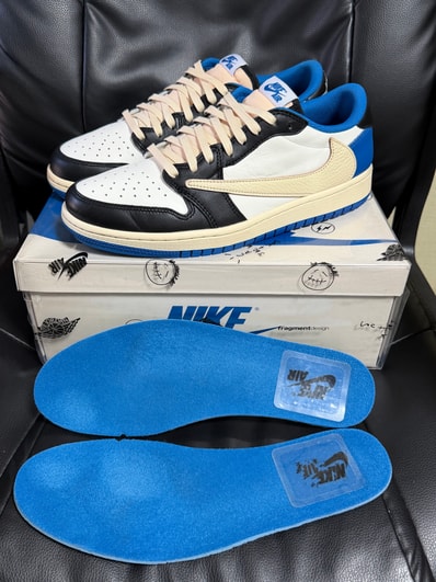 Travis Scott × fragment design × Nike Air Jordan 1 Low OG SP "Military Blue"