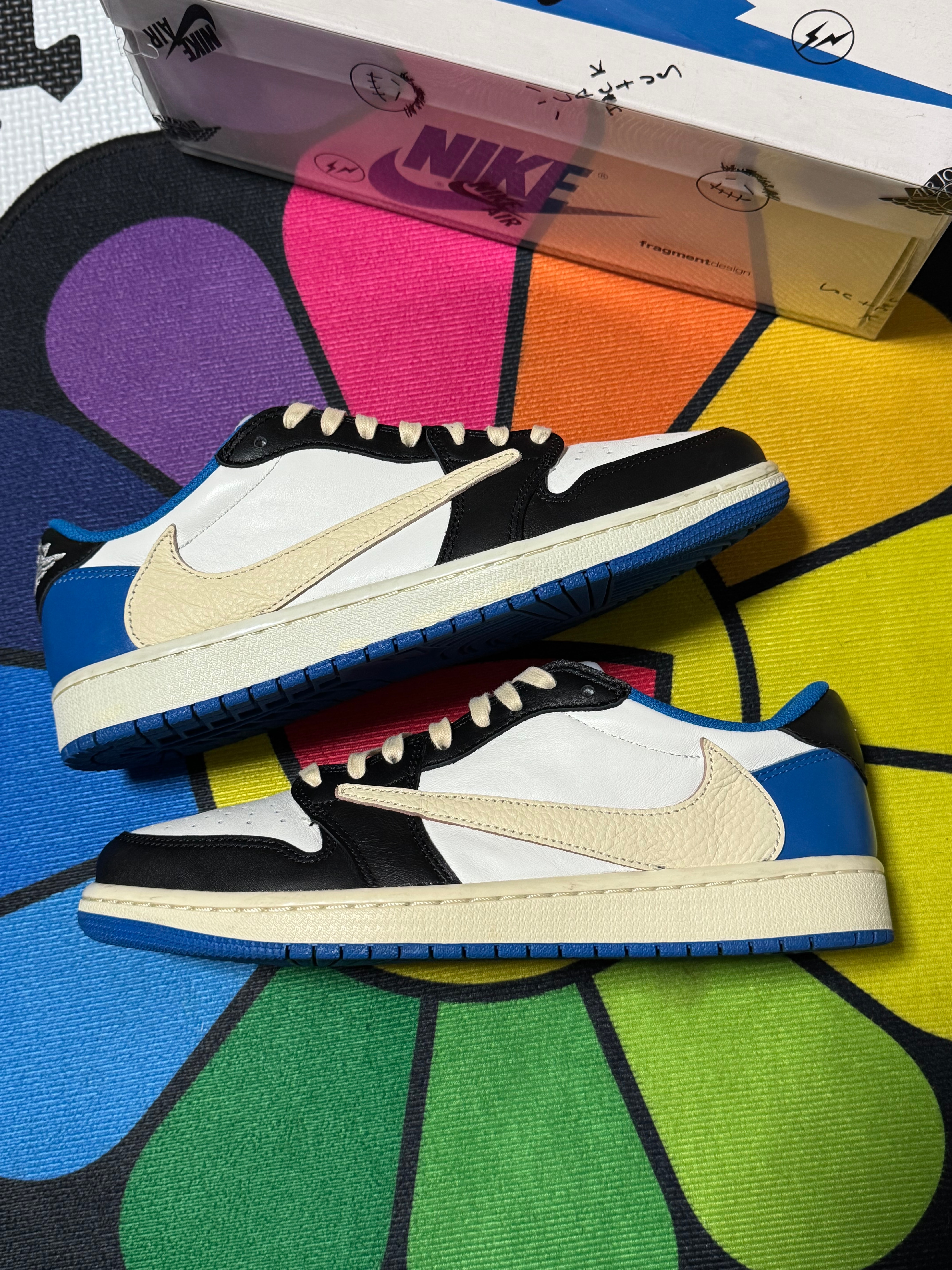 Travis Scott × fragment design × Nike Air Jordan 1 Low OG SP "Military Blue"
