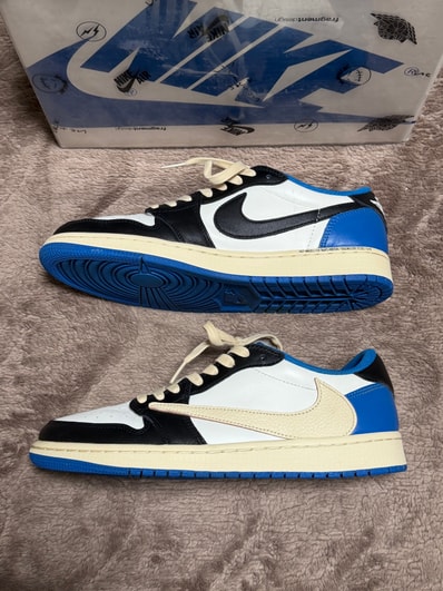 Travis Scott × fragment design × Nike Air Jordan 1 Low OG SP "Military Blue"