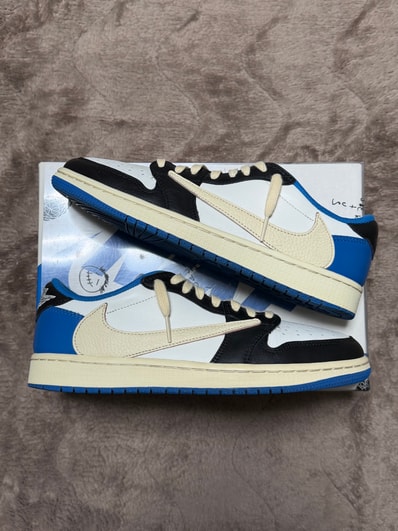 Travis Scott × fragment design × Nike Air Jordan 1 Low OG SP "Military Blue"