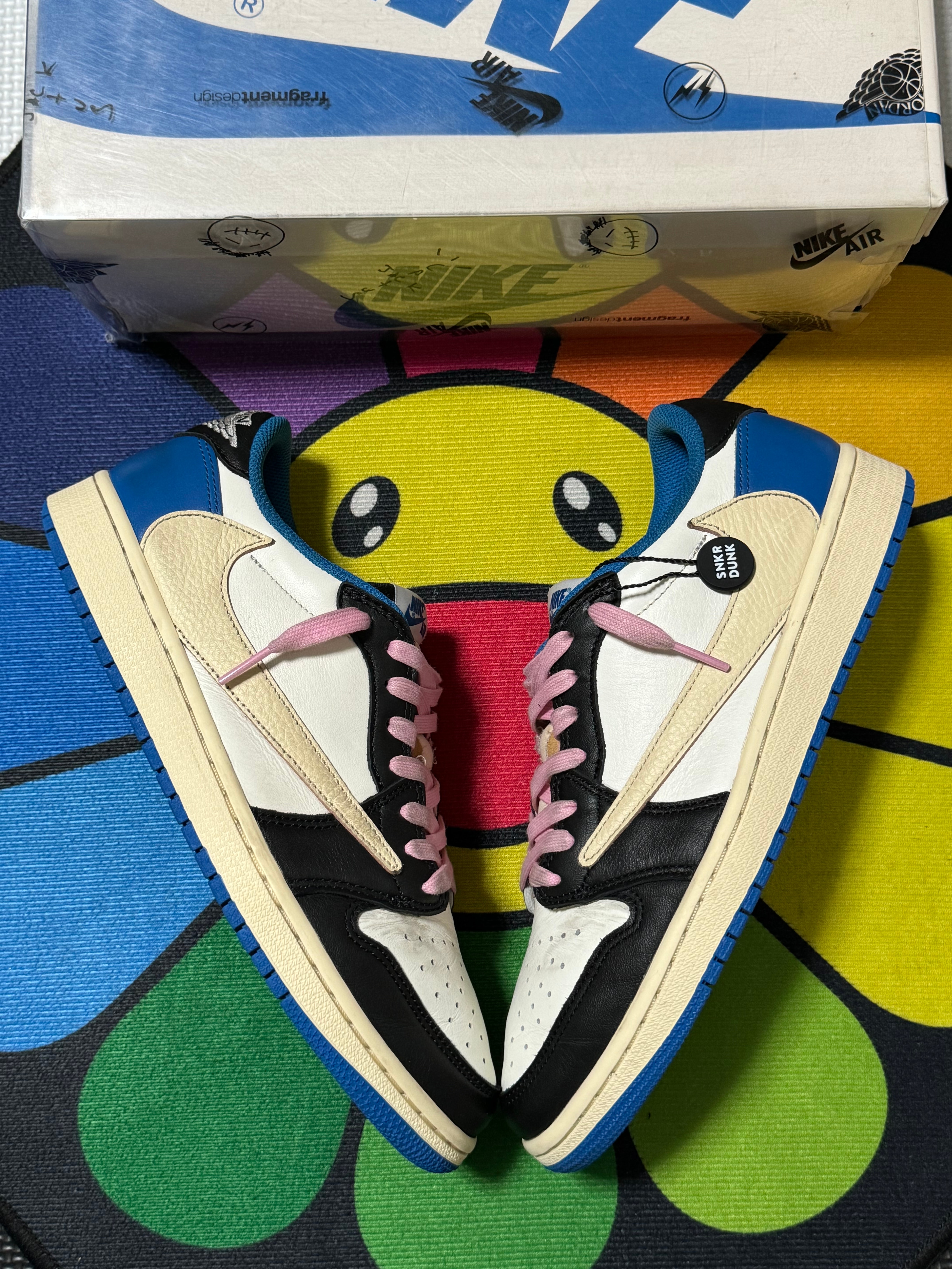 Travis Scott × fragment design × Nike Air Jordan 1 Low OG SP "Military Blue"