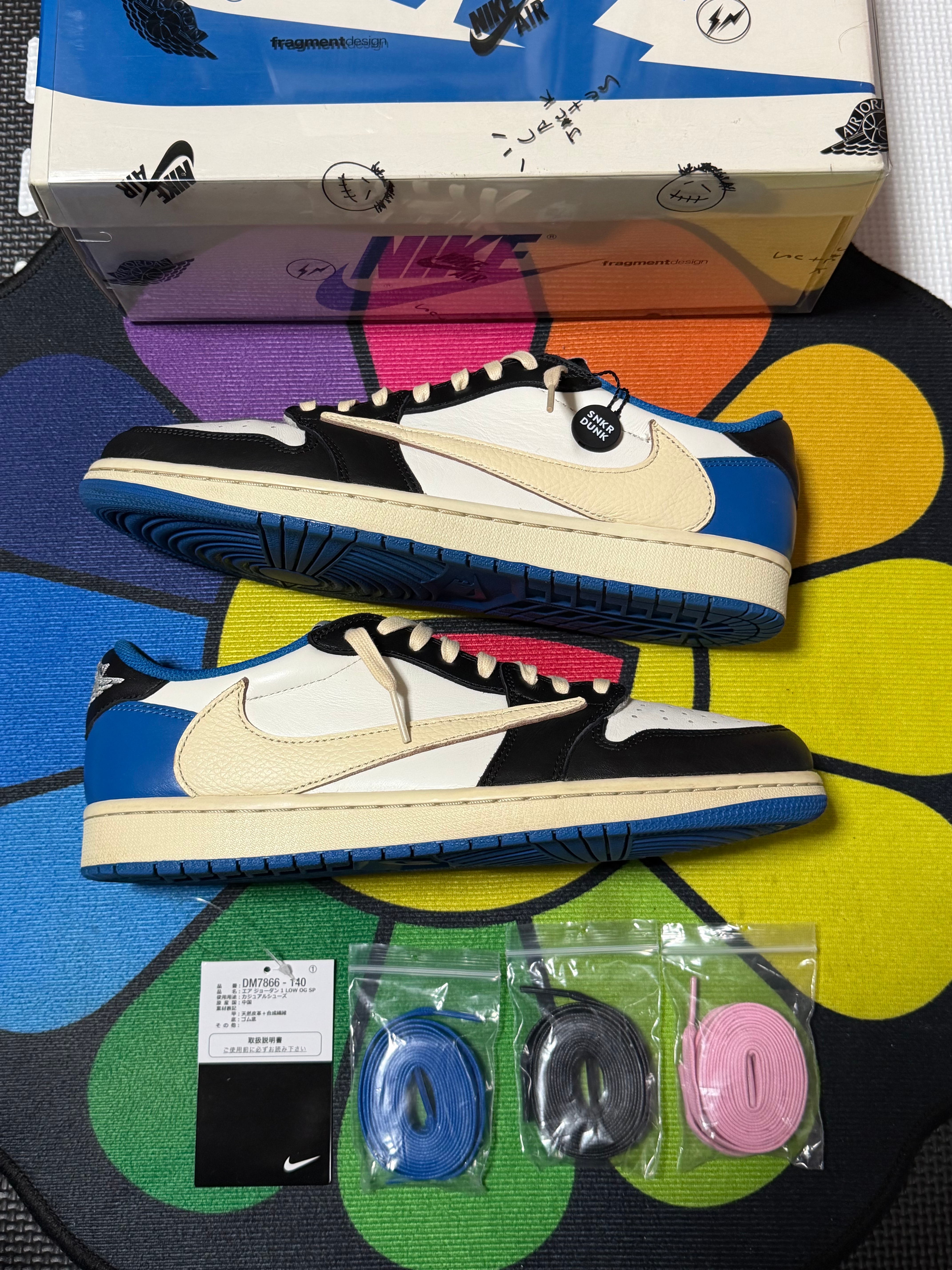 Travis Scott × fragment design × Nike Air Jordan 1 Low OG SP "Military Blue"