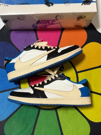 Travis Scott × fragment design × Nike Air Jordan 1 Low OG SP "Military Blue"