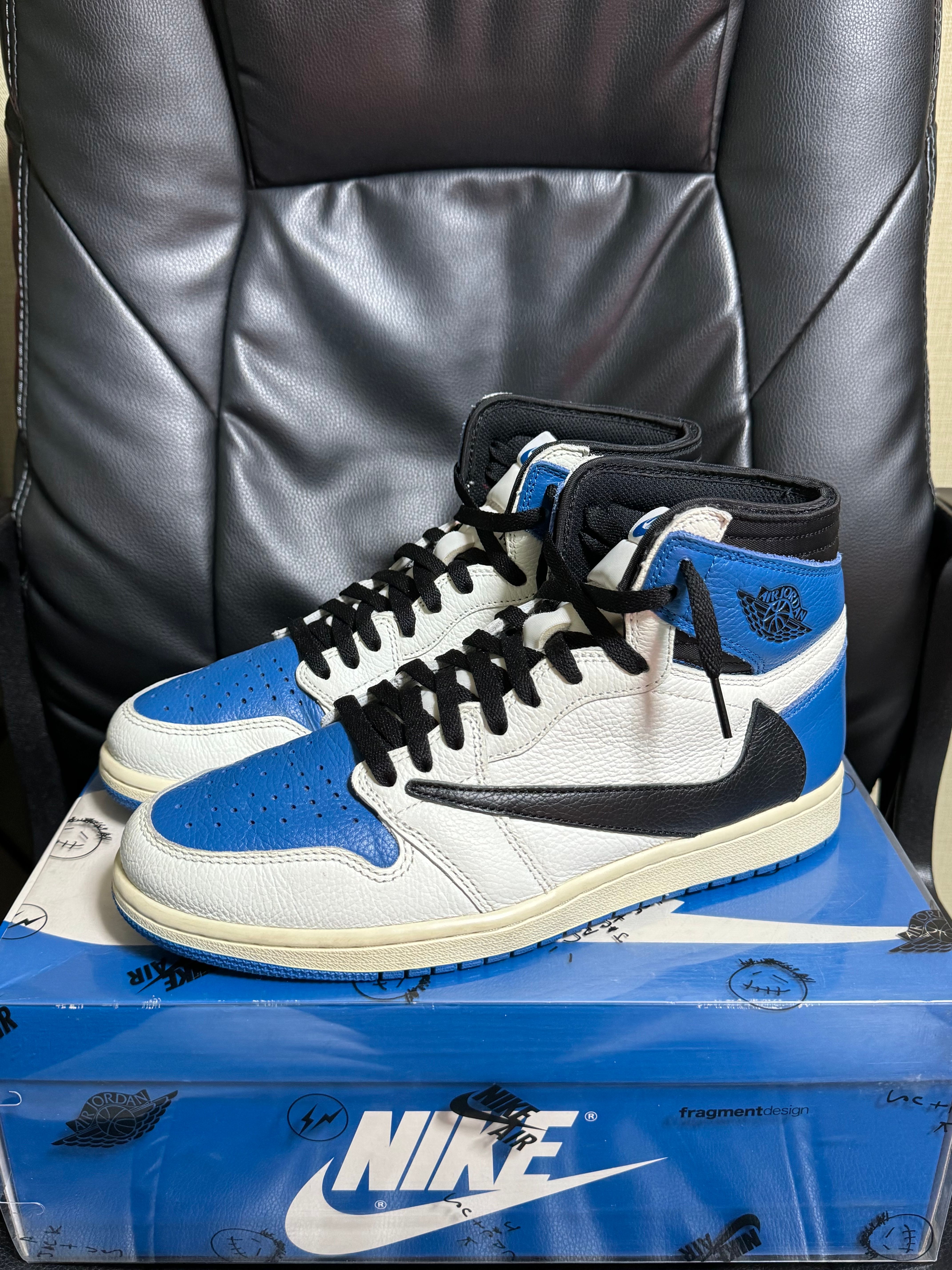 Travis Scott × fragment design × Nike Air Jordan 1 Retro High OG SP "Military Blue"