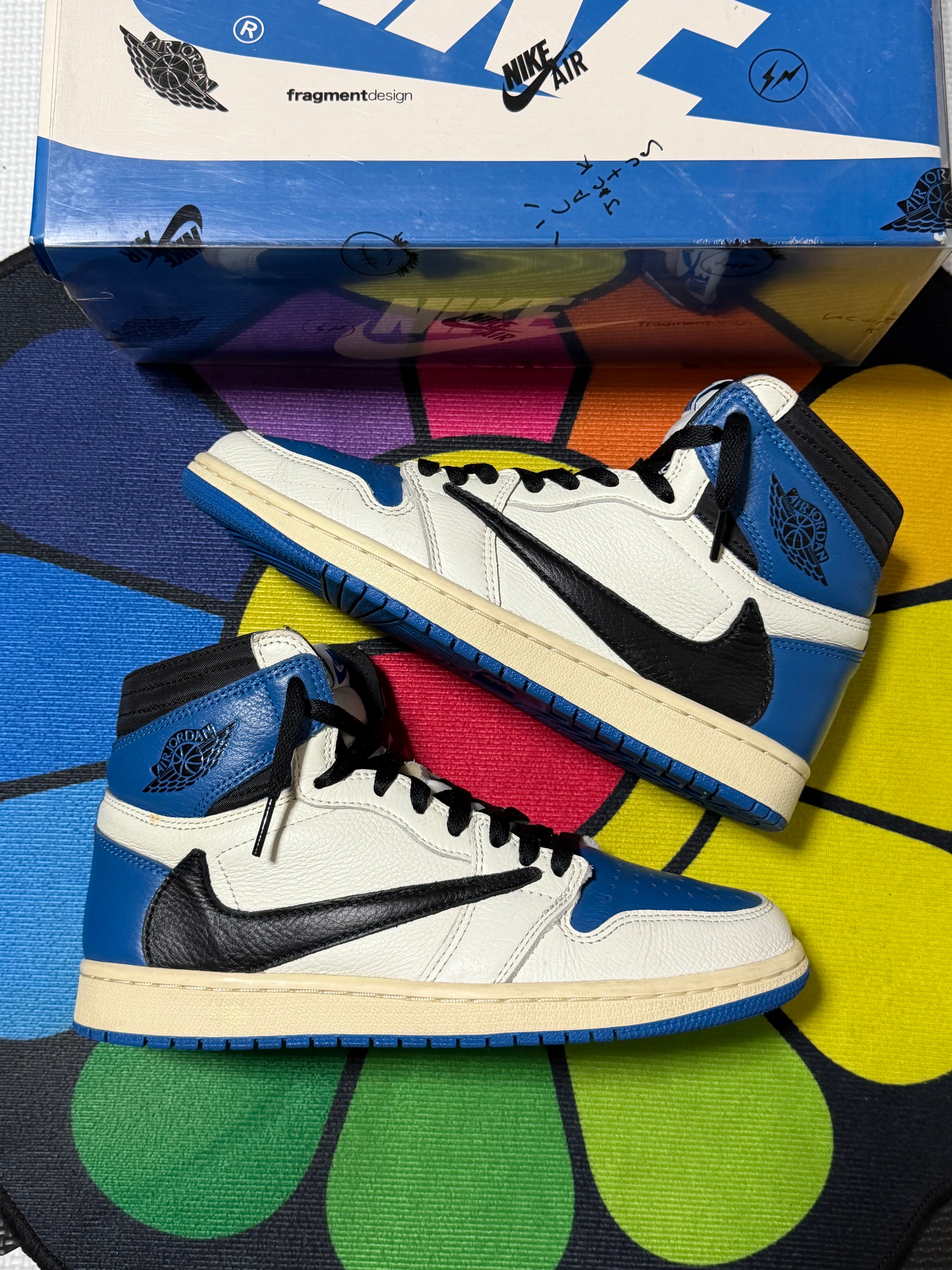 Travis Scott × fragment design × Nike Air Jordan 1 Retro High OG SP "Military Blue"