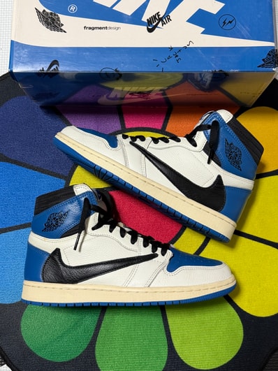 Travis Scott × fragment design × Nike Air Jordan 1 Retro High OG SP "Military Blue"