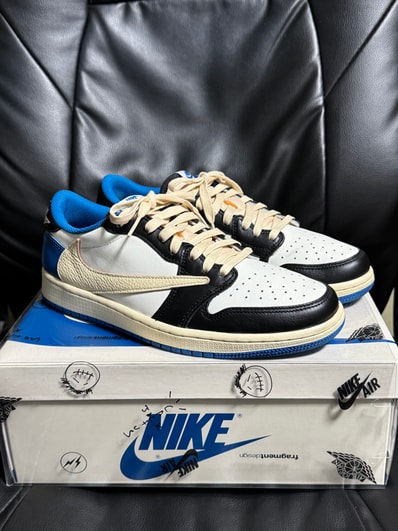 Travis Scott × fragment design × Nike Air Jordan 1 Low OG SP "Military Blue"
