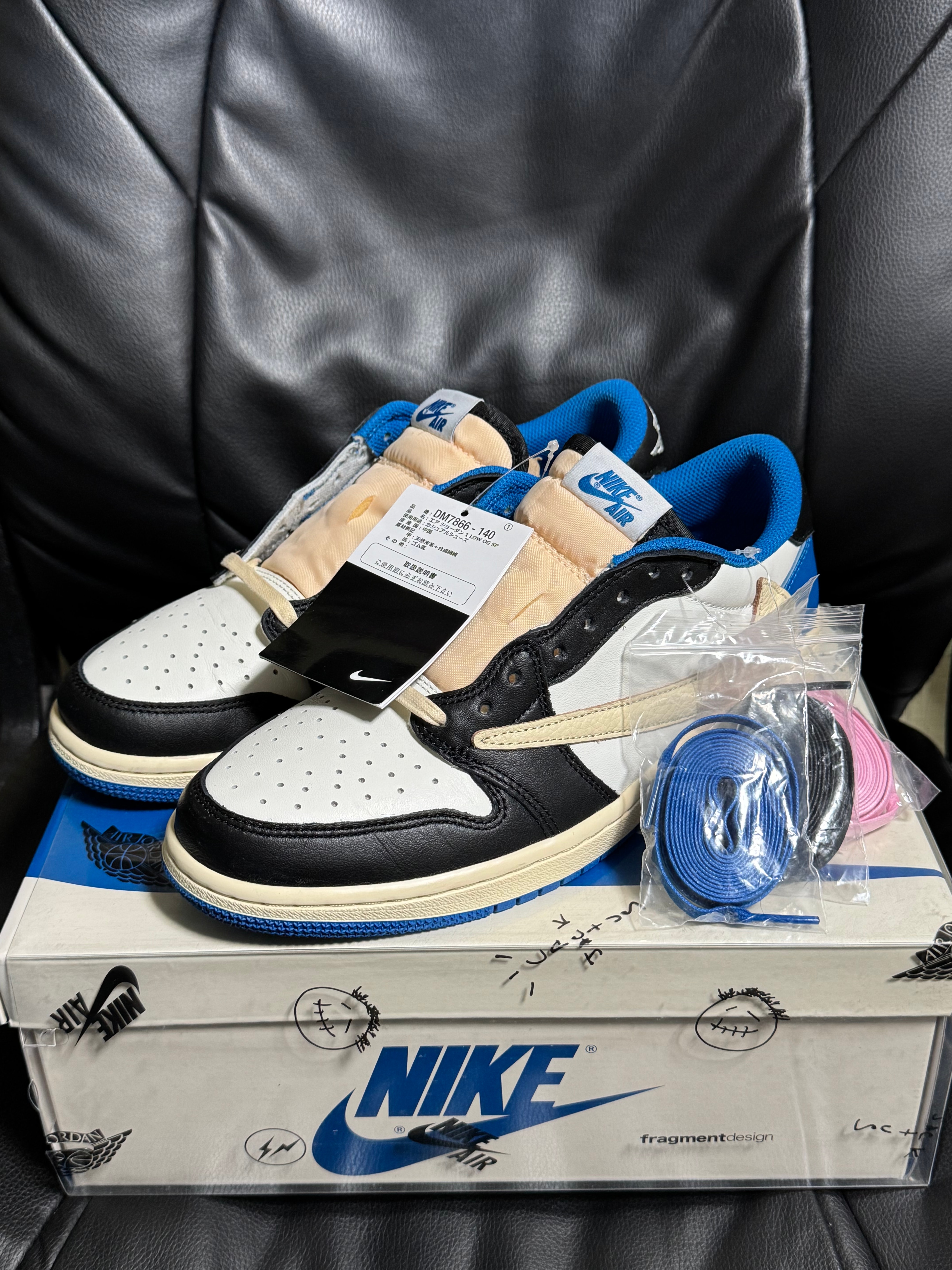 Travis Scott × fragment design × Nike Air Jordan 1 Low OG SP "Military Blue"