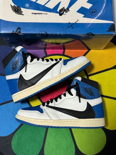 Travis Scott × fragment design × Nike Air Jordan 1 Retro High OG SP "Military Blue"