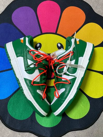 Off-White × Nike Dunk Low "White/Pine Green"