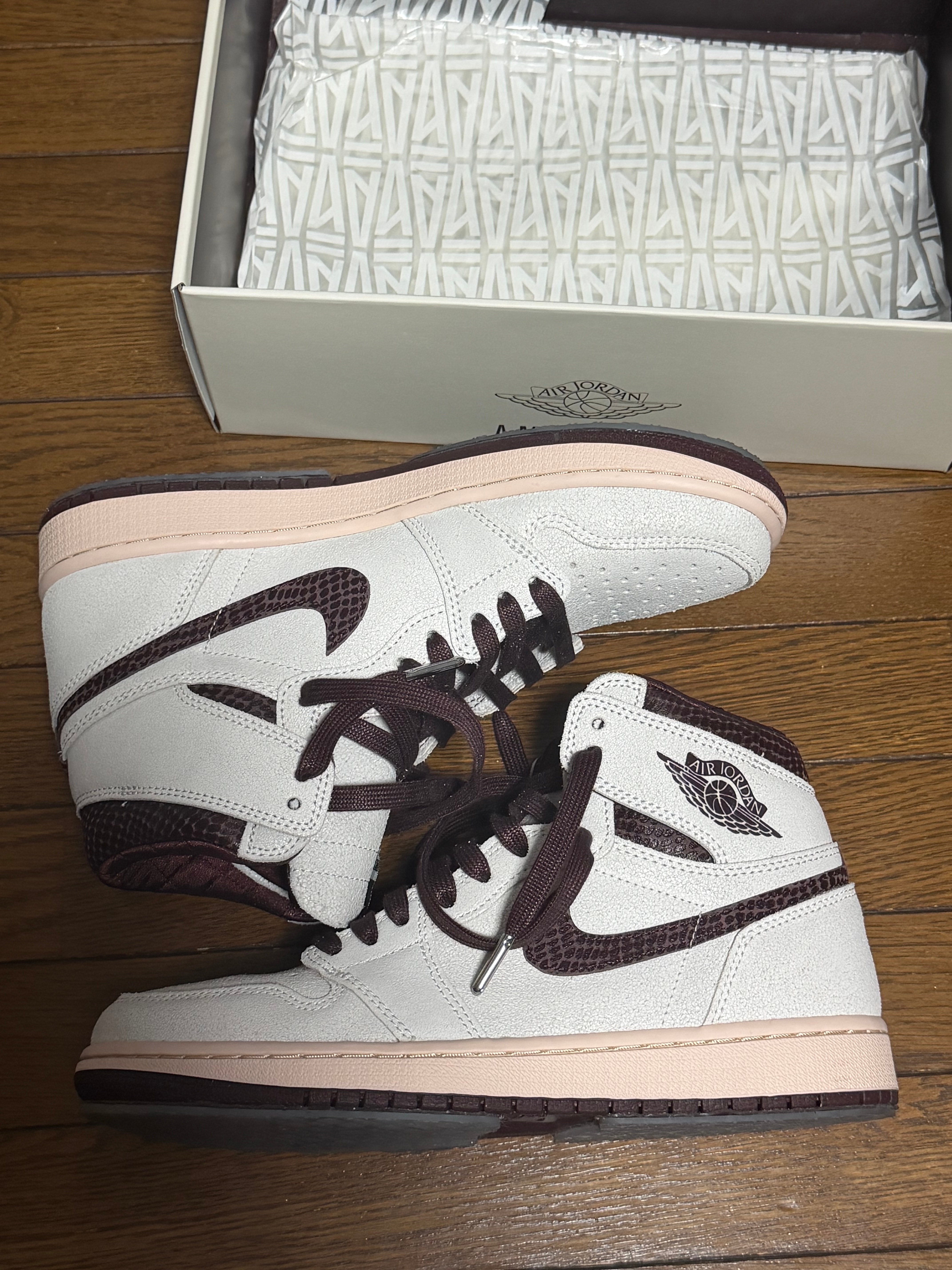 A Ma Maniere × Nike Air Jordan 1 Retro High OG "Sail and Burgundy"