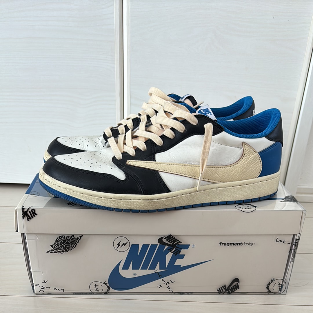 Travis Scott × fragment design × Nike Air Jordan 1 Low OG SP "Military Blue"