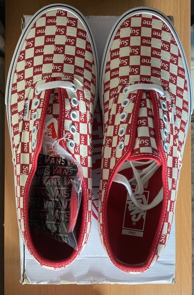 Supreme × Vans Authentic Pro "Checker Logo Red"