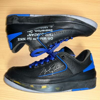Off-White × Nike Air Jordan 2 Low "Black and Varsity Royal"