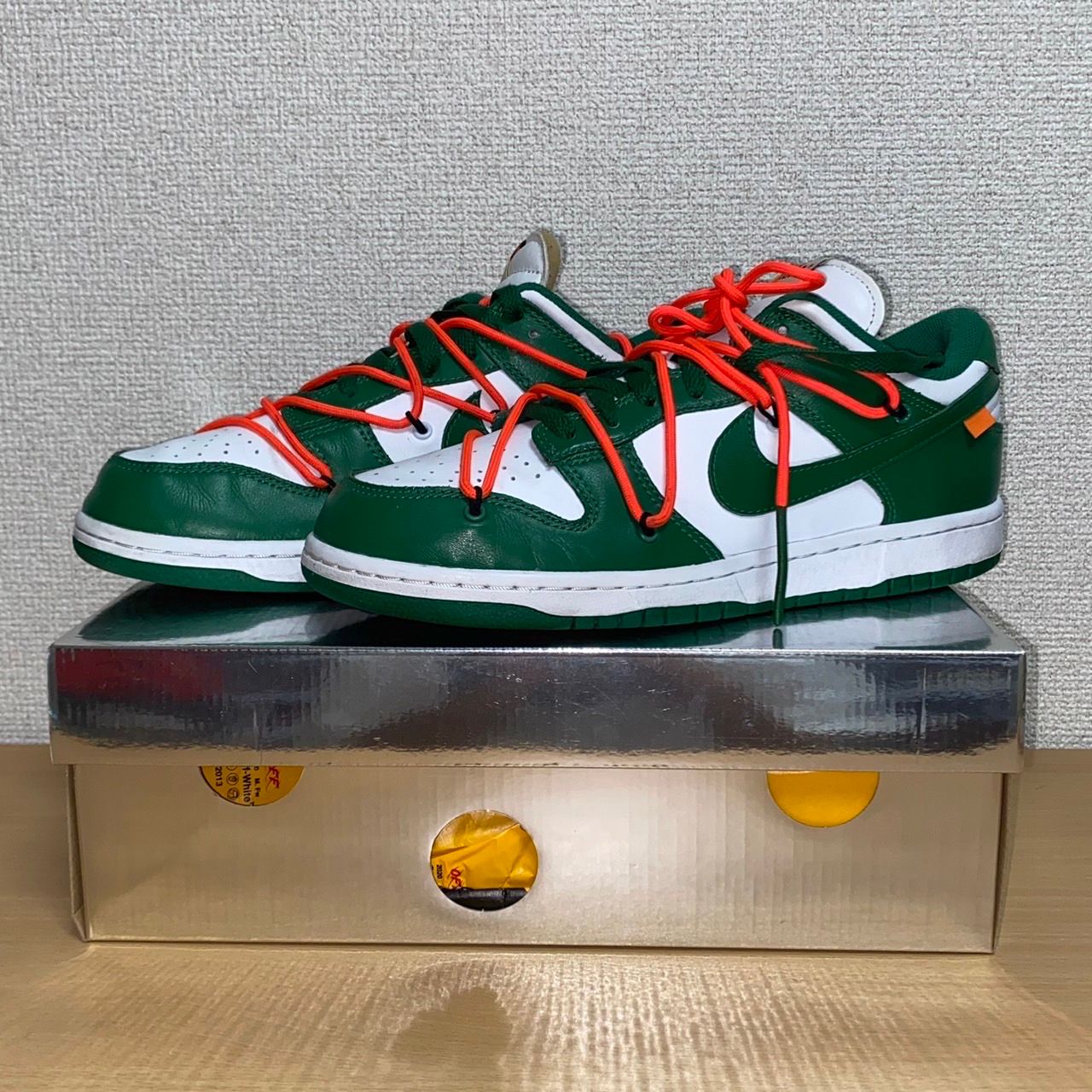 Off-White × Nike Dunk Low "White/Pine Green"