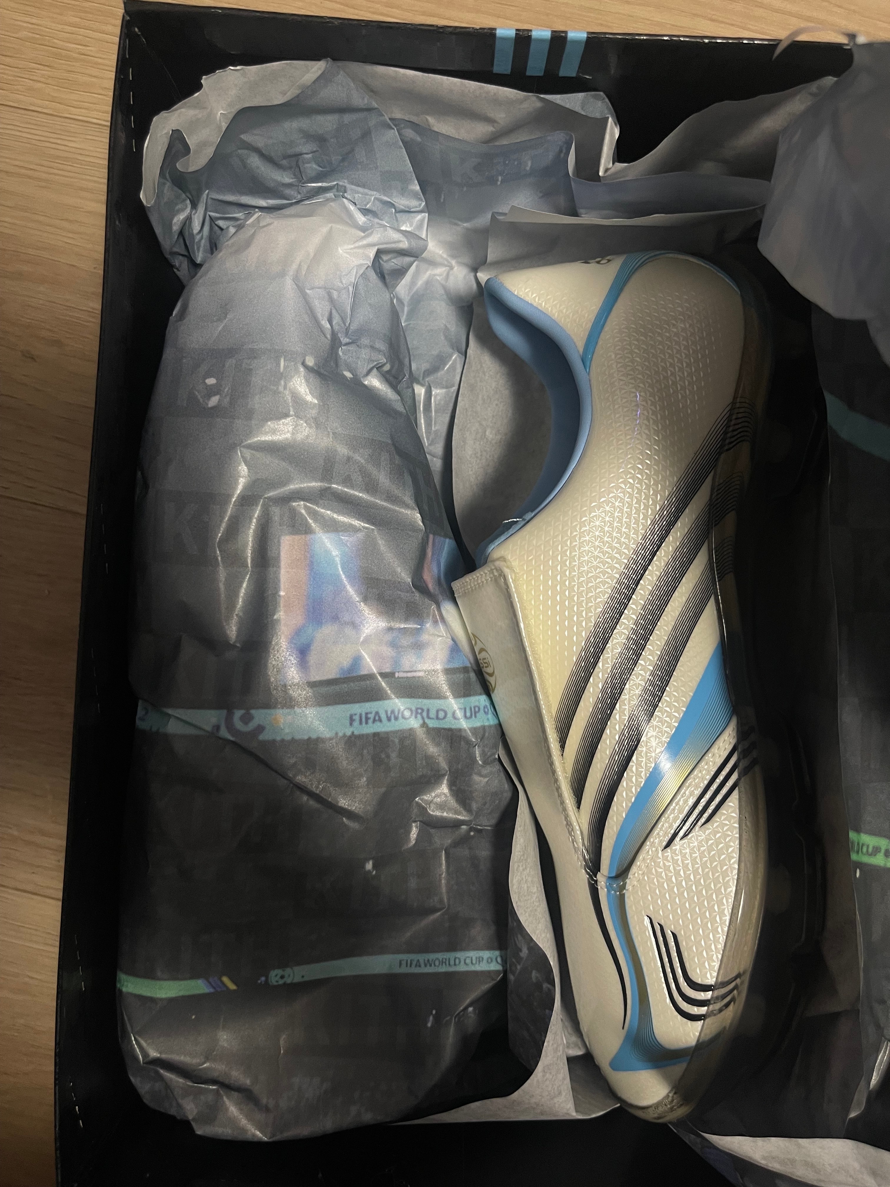KITH × adidas F50 Inframe "Off White/Clear Blue"
