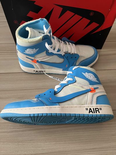 Off-White × Nike Air Jordan 1 High UNC "White/Dark Powder Blue"