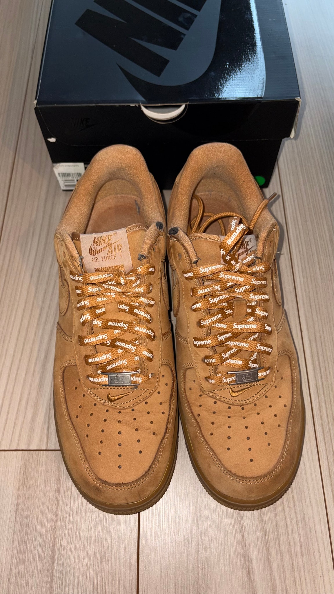 Supreme × Nike Air Force 1 Low "Flax/Wheat"