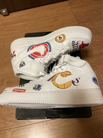 Supreme × NBA × Nike Air Force 1 Mid '07 "White"