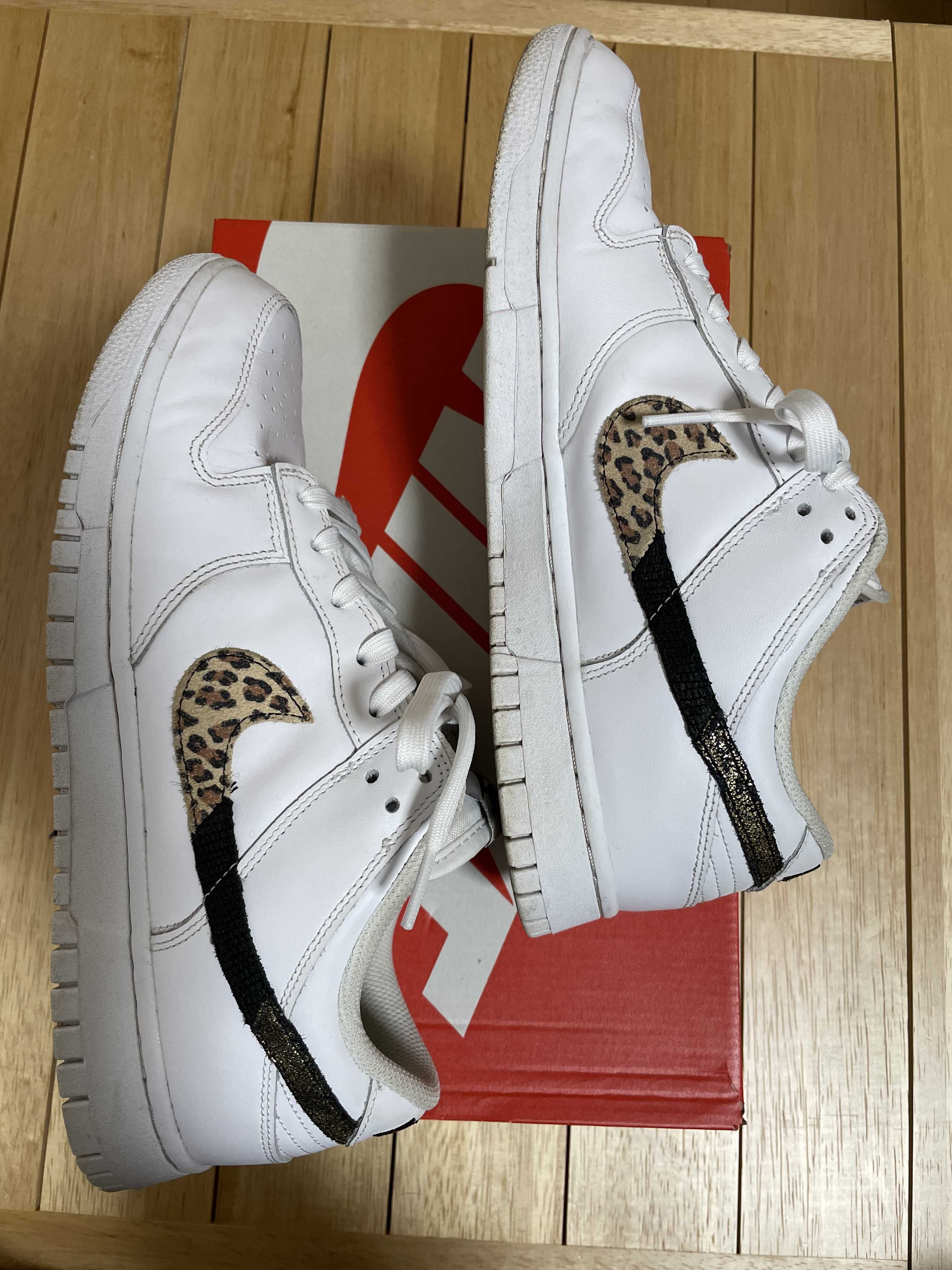 Nike Women's Dunk Low SE "White/Animal Swoosh/Safari"