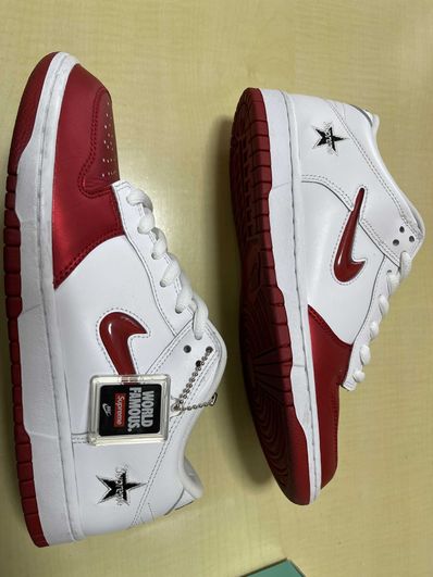 Supreme × Nike Dunk Low "Varsity Red/White"