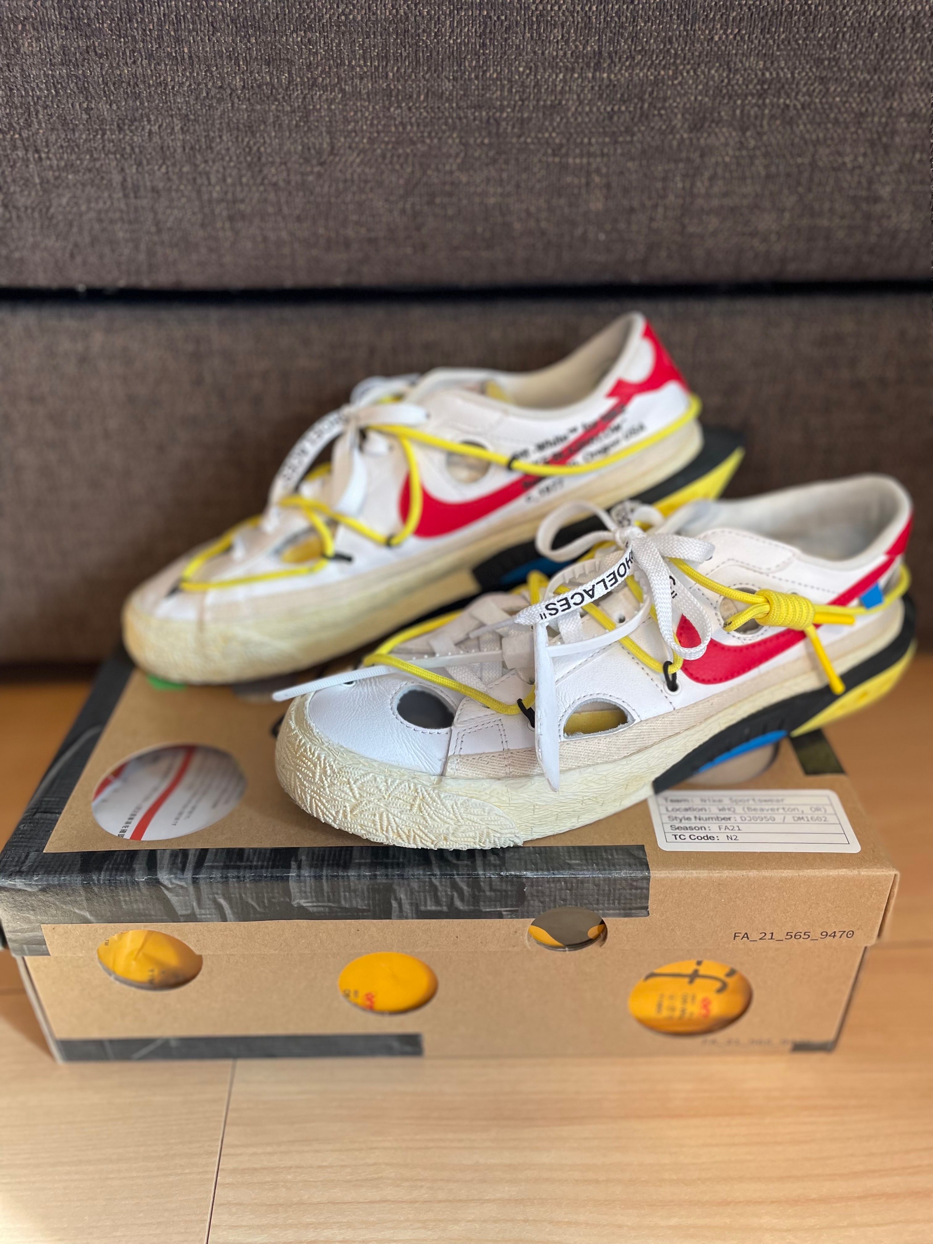 Off-White × Nike Blazer Low "White and University Red"