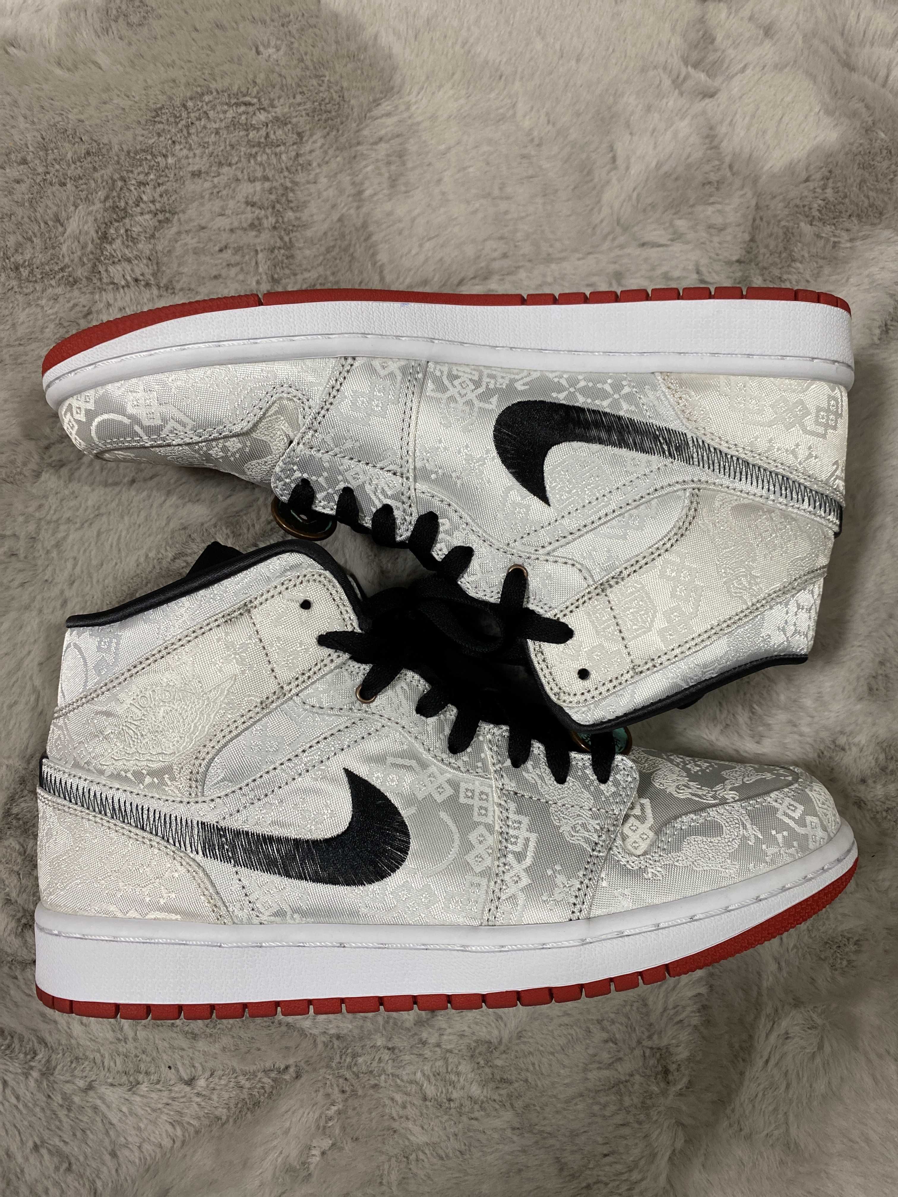 CLOT × Nike Air Jordan 1 Mid SE Fearless "White/Black/Red"