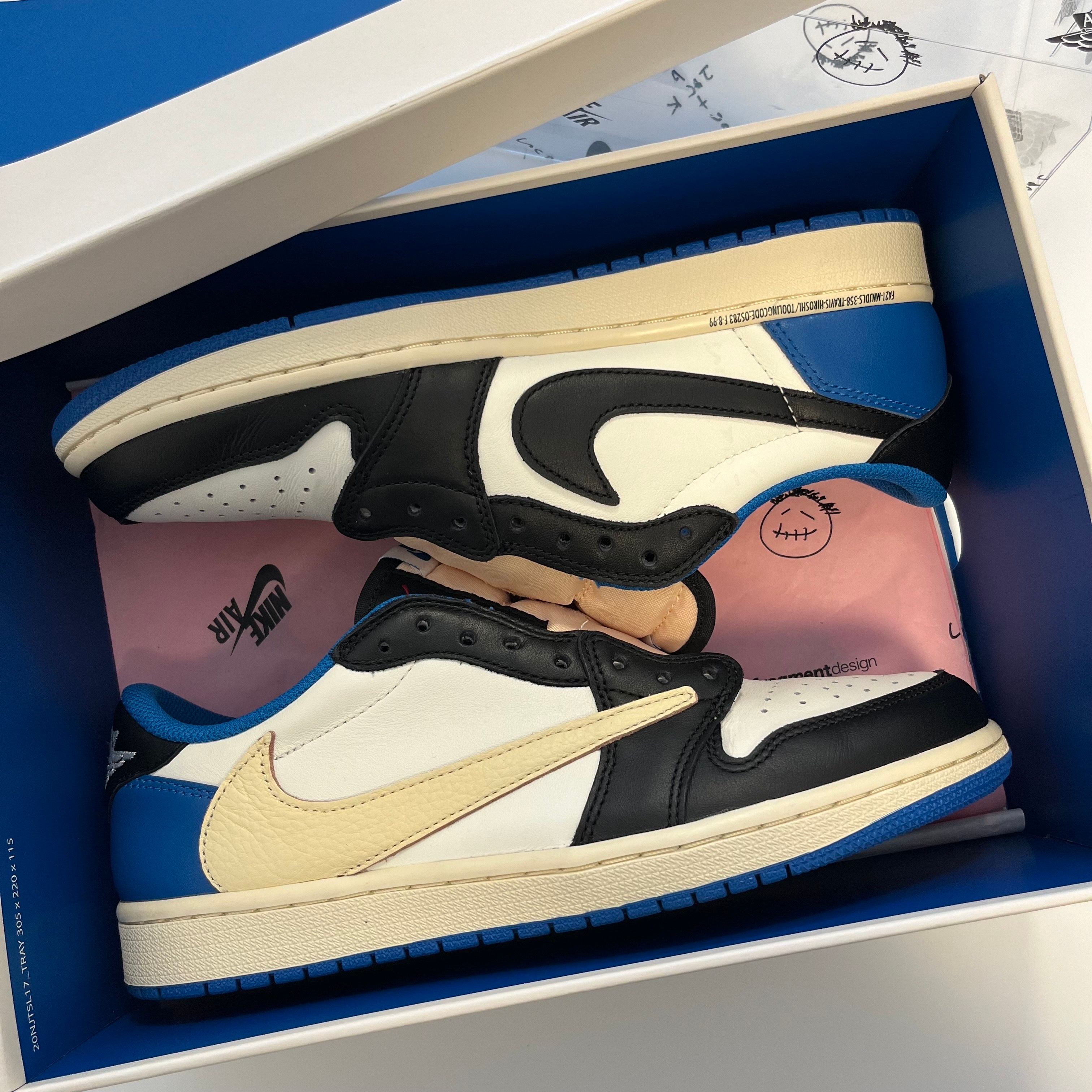 Travis Scott × fragment design × Nike Air Jordan 1 Low OG SP "Military Blue"