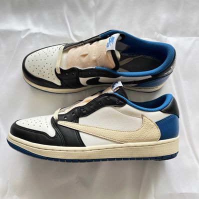 Travis Scott × fragment design × Nike Air Jordan 1 Low OG SP "Military Blue"