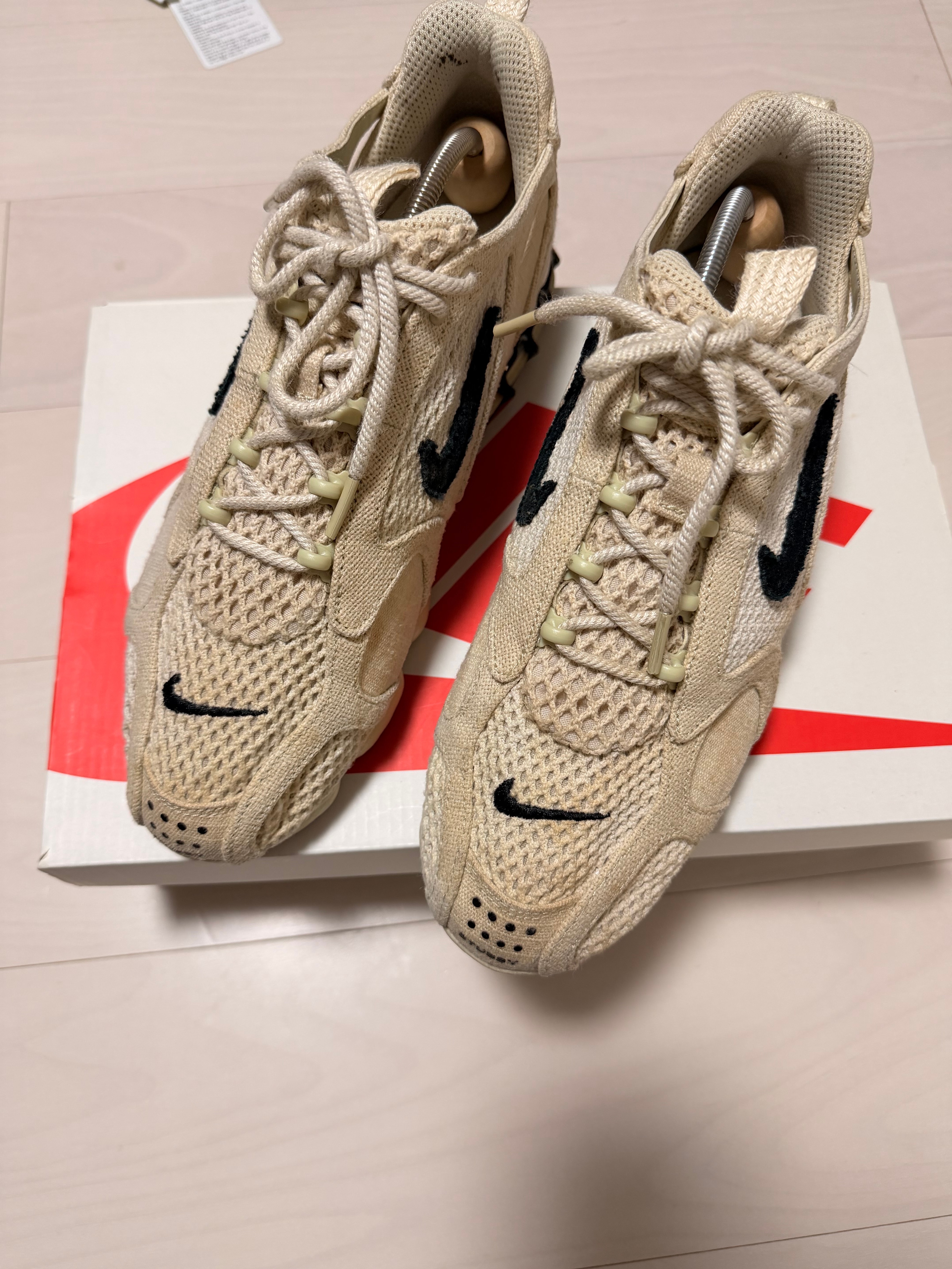 Stussy × Nike Air Zoom Spiridon CG 2 "Fossil/Black"